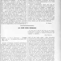 1946 - Page 1939 - Partie professionnelle, Hygiène, Assistance, Mutualité, Intérêts corporatifs, Variétés. Travaux Originaux. Variété biographique. A propos de l’armée du salut [Dr Penel] / La page sans médecine