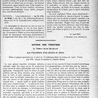 1948 - Page 1941 - Partie professionnelle, Hygiène, Assistance, Mutualité, Intérêts corporatifs, Variétés. Travaux Originaux. La page sans médecine / Autour des théâtres. Au Théâtre Sarah Bernhardt. Les tribulations d’un chinois en Chine, Pièce à grand spectacle en 3 actes et 15 tableaux tirée du roman de Jules Verne par MM. Claude Farrère et Charles Méré