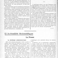 1993 - Page 1986 - Partie scientifique. Travaux Originaux. Ce que pratiquement le médecin doit savoir de…. L’emploi du sérum humain en sérothérapie antitoxique, d’après M. R Levent. Technique de l’immuno-transfusion / L’Actualité Scientifique. La Presse. La sérothérapie antipneumococcique [(La Presse médicale, 29 novembre 1930.)] / Sur la dualité du virus syphilitique [(Liège médical, 28 décembre 1930.)]