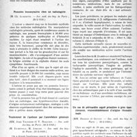 1997 - Page 1990 - Partie scientifique. L’Actualité Scientifique. Les Sociétés Savantes. Paris. Essai de traitement rationnel des noyés, (Académie de médecine ; .5-5-1931) / Poussées leucocytaires chez un radiologiste, (Soc. méd. des hôp. de Paris ; 20-2-1931.) / Traitement de l’asthme par l’anesthésie générale, (Soc. méd des hôp. de Paris ; 20-2-1931.) / Un cas de péricardite aiguë primitive à gros épanchement, vraisemblablement d’origine rhumatismale, (Soc. méd. des hôp. de Paris ; 20-2-1931.)