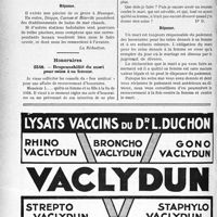 2037 - Page 2030-LXX - Correspondance. Les Piscines d’eau de mer / Honoraires. Responsabilité du mari pour soins à sa femme