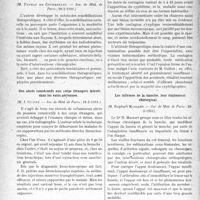 2071 - Page 2064 - Partie scientifique. L'Actualité Scientifique. Les Sociétés Savantes. Paris. Importance de la radiographie. Cancer du poumon inaperçu à l’examen radioscopique, (Société de Médecine de Paris ; 28-2-1931.) / Des sensibilisations thérapeutiques, (Soc. de Méd. de Paris ; 28-2-1931.) / Des abcès consécutifs aux corps étrangers latents dans les voies aériennes, (Soc. de Méd. de Paris ; 28-2-1931.) / Le contamination syphilitique avant le chancre, (Soc. de Méd. de Paris ; 28-2-1931) / Les infirmes de la hanche, leur traitement chirurgical, (Soc. de Méd. de Paris ; 28- 2-1931)