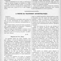 2137 - Page 2128 - Partie scientifique. Travaux Originaux. Clinique des voies urinaires, Hôpital Necker. Les étapes du colibacille, M. le Professeur Legueu / A propos du traitement antisyphilitique