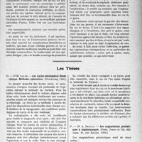 2154 - Page 2145 - Partie scientifique. L'Actualité Scientifique. Les Congrès. XXXe Congrès français d'urologie, (Suite et fin). Les contusions rénales. Les suites judiciaires des contusions rénales / Les Thèses. Les kystes odontogènes. Etude clinique. Méthodes opératoires, par Dr M. Adler. (Strasbourg, 1930.) / Les suppurations prostatiques à staphylocoques, par Dr A. Brault. (Paris, Jouve et Cie, 1930.)