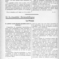 2215 - Page 2206 - Partie scientifique. Travaux Originaux. La petite chirurgie au goût du jour. La réduction de la luxation du semi-lunaire, d’après le Dr Schotte. La réduction / L’Actualité Scientifique. La Presse. Le syndrome associé Basedow-Myxoedème existe-t-il réellement ? [(Journ. de méd. et de chirurgie pratiques, 25 janvier 1931.)] / Hypothèses sur la nature de l’acrodynie [(Revue de médecine, janvier 1931.)] / La « douleur signal », procédé diagnostique de la dilatation atonique de l’estomac [(Gazette des hôpitaux, 24 janvier 1931.)]