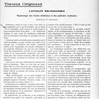 2228 - Page 2219 - Partie professionnelle, Hygiène, Assistance, Mutualité, Intérêts corporatifs, Variétés. Travaux Originaux. L’actualité bibliographique. Psychologie des études médicales et des aptitudes médicales, Professeur P. Chavigny [G. Duchesne]