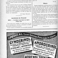 2255 - Page 2246-LXII - Correspondance. Assurances Sociales. Refus par les caisses du remboursement des frais médicaux / Accidents du Travail. Accident survenu au cours d’une rixe