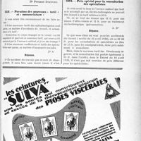 2258 - Page LXV-2249 - Correspondance. Application du Tarif Fallières. Luxation avec fracture / Parution des nouveaux « tarif » et « nomenclature » / Application du Tarif Maginot. Prix spécial pour la consultation des spécialistes