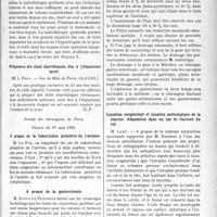 2292 - Page 2283 - Partie scientifique. L’actualité Scientifique. Les Sociétés Savantes. Paris. La récurrentothérapie de la paralysie générale, (Soc. de Médecine de Paris ; 13-3-1931.) / Traitement curatif de l’hypertrophie prostatique, Soc. de Méd. de Paris ; 13-3-1931) / Fréquence des états diarrhéiques, dus à l’hépatisme larvé, (Soc. de Méd. de Paris ; 13-3-1931.) / Société des chirurgiens de Paris. Séance du 1er mai 1931