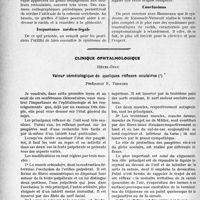 2345 - Page 2336 - Partie scientifique. Travaux Originaux. Le syndrome de Kummell-Verneuil, par le Dr Folly / Clinique ophtalmologique, Hôtel-Dieu. Valeur séméiologique de quelques réflexes oculaires, Professeur F. Terrien