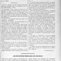 2368 - Page 2359 - Partie professionnelle, Hygiène, Assistance, Mutualité, Intérêts corporatifs, Variétés. Travaux Originaux. Responsabilité professionnelle. Plaie par coup de pied de mulet. Mort par tétanos. Absence d’injection préventive [Dr Paul Boudin] / Les situations médicales aux colonies