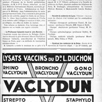 2404 - Page VII-2395 - Dernières nouvelles. Nécrologie [M. le Dr Dujarier, M. Adrien de Mortillet, M. le Dr G. Berry] / Le Professeur Calmette reçoit le prix Rovichi / Vers le Pôle Nord / Faculté de médecine de Lyon / Syndicat des médecins de la Seine