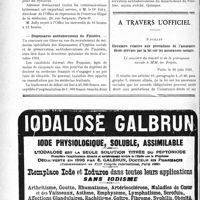 2405 - Page 2396-VIII - Dernières nouvelles. Syndicat des médecins de la Seine / Dispensaires antituberculeux du Finistère / A travers l’officiel. Circulaire relative aux prestations de l’assurance- décès prévues par la loi sur les assurances sociales