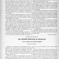 2439 - Page 2430 - Partie professionnelle, Hygiène, Assistance, Mutualité, Intérêts corporatifs, Variétés. Travaux Originaux. Assurances sociales. Restrictions au libre choix. — L’adhésion des non syndiqués aux conventions / Les journées médicales de Bruxelles. A la mémoire de Fernand Widal, (20 juin-27 juin.) [Dr Henri Henne]
