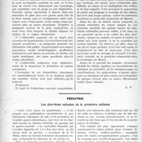 2495 - Page 2486 - Partie scientifique. Travaux Originaux. La clinique au goût du jour. Une rhinite chronique masque souvent une inflammation du sinus ethmoïdal ; le traitement des ethmoïdites, d’après L. Dufourmentel. Les ethmoïdites chroniques / Pédiatrie. Les diarrhées estivales de la première enfance [E.-D. Gaston]