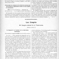 2501 - Page 2492 - L’Actualité Scientifique. La Presse. Les Sociétés Savantes. Paris. La prostatite chronique latente, (Soc. de médecine de Paris ; 28-3-1931.) / Action dans les néoplasies des extraits de tumeurs par voie buccale ou applications locales en doses faibles et fractionnées, (Soc. de méd. de Paris ; 10-4-1931.) / Les Congrès. VIIe Congrès national de la Tuberculose, (Suite et fin). Le diagnostic de l’activité de la tuberculose pulmonaire, discussion du rapport de Mm. Leuret et Caussimon