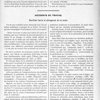 2512 - Page 2503 - Partie professionnelle, Hygiène, Assistance, Mutualité, Intérêts corporatifs, Variétés. Travaux Originaux. L’Actualité Professionnelle. La mutualité, ses états généraux, et ses revendications agressives. Office chirurgical mutualiste, par Ch. Foulquier / Accidents du travail. Durillon forcé et phlegmon de la main [Dr Paul Boudin]