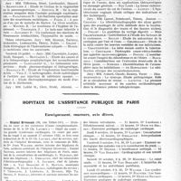 2522 - Page 2513 - Partie professionnelle, Hygiène, Assistance, Mutualité, Intérêts corporatifs, Variétés. Faculté de médecine de Paris. Enseignement et actes de la Faculté / Hôpitaux de l’assistance publique de Paris. Enseignement, concours, avis divers