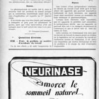 2531 - Page 2522-LXII - Correspondance. Application du Tarif Fallières. Pansements « simple » ou « multiples » / Application du Tarif Maginot. Phrénicectomie / Questions diverses. Frais de prothèse en matière d’accidents du travail