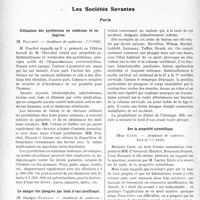 2559 - Page 2550 - Partie scientifique. L'Actualité Scientifique. La Presse. Crises bilio-vésiculaires et tabès [(Paris médical, 31 janvier 1931.)] / Les Sociétés Savantes. Paris. Utilisation des pyréthrines en médecine et en hygiène, (Académie de médecine ; 7-7-1931) / Le danger des plongées par fond d’eau insuffisant, (Académie de médecine ; 23-6-1931) / Sur la propriété scientifique, (Académie de médecine ; 23-6 et 7-7-1931)