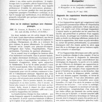 2561 - Page 2552 - Partie scientifique. L'Actualité Scientifique. Les Sociétés Savantes. Paris. Endocardites végétantes à staphylocoque. Forme suraiguë et lente, (Soc. Méd. des hôp. de Paris ; 27-3-1931) / Deux cas de néphrose lipoïdique avec rémission prolongée, (Soc. méd. des hôp. de Paris ; 27-3-1931.) / Montpellier. Société des sciences médicales et biologiques de Montpellier et du Languedoc méditerranéen. Séance du 1er mai 1931