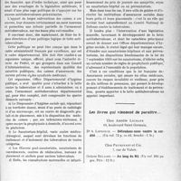 2564 - Page 2555 - Partie scientifique. L'Actualité Scientifique. Les Thèses. Assurances sociales et lutte antituberculeuse, par Dr J.-P. Godard (Bourges, Imprimerie nouvelle, 1930) / Les livres qui viennent de paraître...