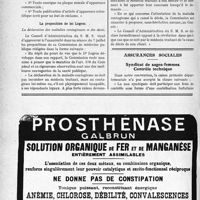 2585 - Page 2576-XLVIII - A travers l’officiel. Syndicat des Médecins de la Seine. Déontologie médicale / La proposition de loi Legros / Assurances sociales. Syndicat de sages-femmes. Contrôle technique