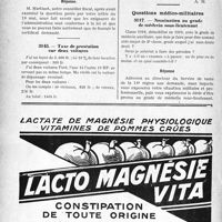 2591 - Page 2582-LIV - Correspondance. Questions fiscales. Voiture d’occasion. Taxe de luxe. Certificat / Taxe de prestation sur deux voitures / Questions médico-militaires. Nomination au grade de médecin sous-lieutenant