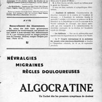 2600 - Page VII-2591 - Renseignements / Dernières nouvelles. Légion d’honneur / Académie de médecine / Les épidémies / Le Ier Congrès international de la protection des savants et des chercheurs désintéressés