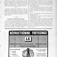 2602 - Page IX-2593 - A travers l’officiel. Nominations de Professeurs de Faculté / Nomination de Professeurs de Faculté / Décret du 29 juin 1931 fixant la rémunération des médecins phtisiologues assermentés
