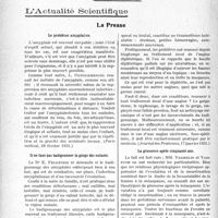 2619 - Page 2610 - Partie scientifique. Travaux Originaux. La thérapeutique au goût du jour. On ne doit pas oublier que le chaud et le froid, d’application facile, peuvent souvent guérir d’une manière simple la douleur et l'inflammation dans les affections abdominales, d’après les travaux du Dr. G. Métivet, ainsi que ceux des Docteurs H. Dausset et A. Chenilleau. Le chaud et le froid contre la douleur et contre l'inflammation de l'abdomen / L’Actualité Scientifique. La Presse. Le problème amygdallen [(Paris médical, 28 février 1931.)] / Il ne faut pas badigeonner la gorge des enfants [(Journal des Praticiens, 17janvierl931.)] / La grossesse après cinquante ans [(Revue franç. de gynécologie et d’obstétrique, janvier 1931.)]