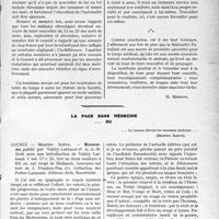 2638 - Page 2629 - Partie professionnelle, Hygiène, Assistance, Mutualité, Intérêts corporatifs, Variétés. Travaux Originaux. Mutualité familiale. Droits et devoirs des sociétaires [H. Mignon] / La page sans médecine... Ou