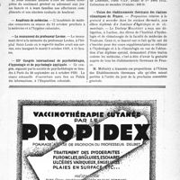 2660 - Page VII-2651 - Dernières nouvelles. Centenaire d’Alfred Fournier / Fiançailles / Union des établissements thermaux des stations climatiques de France / Académie de médecine / Le monument du professeur Lecène / IIIe Congrès international de psychothérapie, d’hypnologie et de psychologie appliquée