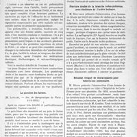 2686 - Page 2677 - Partie scientifique. L'Actualité Scientifique. Les Sociétés Savantes. Paris. L’écartement anormal des oreilles ; nouvelle technique de correction, (Soc. de méd. de Paris ; 10-4-1931.) / A propos du traitement de la poliomyélite par le sérum de Pettit, (Soc. de thérapeutique de Paris ; 11-3-1931.) / La question des farines, (Soc. de thérapeutique de Paris ; 11-3-1931.) / Lyon. Société Nationale de médecine et des Sciences médicales. Fracture double de la branche ischio-pubienne, avec déchirure de l’urètre bulbaire / Résultat éloigné de thoracoplastie pour tuberculose pulmonaire / Deux cas de pachyméningite hémorragique