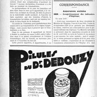 2709 - Page 2700-LII - A travers l’officiel. Un ulcère de l’estomac peut-il être un accident du travail ? / Correspondance. Assurances sociales. Assujettissement des infirmiers d’hôpitaux