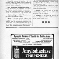 2725 - Page 2716-VIII - Dernières nouvelles. Vichy / Faculté de médecine de Marseille / Prix international de médecine du travail / Hôpitaux d’Alger / Dispensaires anti-tuberculeux des Pyrénées / Erratum / Nancy / Naissance