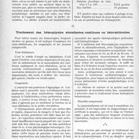 2745 - Page 2736 - Partie scientifique. Travaux Originaux. La clinique phtisiologique au goût du jour. Comment traiter les hémoptysies tuberculeuses, d’après Mm. G. Caussade et A. Tardieu. Traitement des hémoptysies légères / Traitement des hémoptysies abondantes continues ou intermittentes