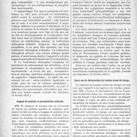 2747 - Page 2738 - Partie scientifique. L'Actualité Scientifique. La Presse. A propos de quatre cas d’évacuation extemporanée de l’utérus pour infection amniotique [(Gazette des Hôpitaux, 14 janvier 1931.)]. Traitement orthopédique et chirurgical de la poliomyélite antérieure aiguë [(Gazette des Hôpitaux, 14 février 1931.)] / Angine de poitrine et perméabilité artérielle [(Le Bulletin médical, 28 février 1931.)] / Sur deux cas de gastropathie grave, ayant simulé le cancer, et probablement de nature syphilitique [(Gazette des Hôpitaux, 25 février 1931.)] / Deux cas de désinsertion du tendon distal du biceps [(Revue médicale de l’Est, 15 décembre 1930.)]