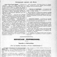 2774 - Page 2765 - Partie professionnelle, Hygiène, Assistance, Mutualité, Intérêts corporatifs, Variétés. Faculté de médecine de Paris. Enseignement et actes de la Faculté / Hôpitaux de l’assistance publique de Paris. Enseignement, concours, avis divers / Reportage professionnel. Nouvelles et Informations. IIe Congrès international d’oto-rhino-laryngologie (Madrid, 1932)