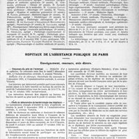 2842 - Page 2833 - Partie professionnelle, Hygiène, Assistance, Mutualité, Intérêts corporatifs, Variétés. Faculté de médecine de Paris. Enseignement et actes de la Faculté / Hôpitaux de l’assistance publique de Paris. Enseignement, concours, avis divers