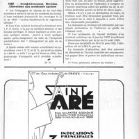 2846 - Page LVII-2837 - Correspondance. Accidents du Travail. Aggravation d’un accident par le traitement / Assujettissement. Révision. Allocations aux accidentés anciens