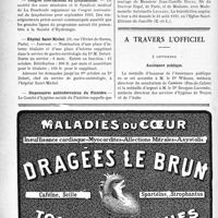 2861 - Page 2852-VIII - Dernières nouvelles. VIIe Congrès de l’Association des gynécologues, obstétriciens de langue française / Congrès international du lymphatisme / Hôpital Saint-Michel / Dispensaires antituberculeux du Finistère / Mariage / A travers l’officiel. Assistance publique