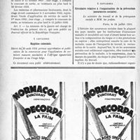 2863 - Page 2854-X - A travers l’officiel. Service de santé militaire / Hygiène coloniale / Assurances sociales / Circulaire relative à l’organisation de la prévention (assurances sociales)