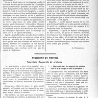 2890 - Page 2881 - Partie professionnelle, Hygiène, Assistance, Mutualité, Intérêts corporatifs, Variétés. Travaux Originaux. L’actualité professionnelle. Magistrats et experts [G. Duchesne] / Accidents du travail. Fourniture d’appareils de prothèse