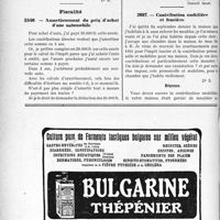 2917 - Page 2908-LX - Correspondance. Les services rendus par le « Sou Médical » / Fiscalité. Amortissement du prix d’achat d’une automobile / Contribution mobilière et foncière
