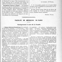 2968 - Page 2959 - Partie professionnelle, Hygiène, Assistance, Mutualité, Intérêts corporatifs, Variétés. Comptes rendus, documents, pièces officielles. Syndicat médical de Chartres, Assemblée générale du 10 mai 1931 à l’Hôtel-Dieu / Faculté de médecine de Paris. Enseignement et actes de la Faculté