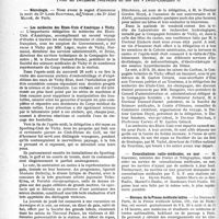 2971 - Page 2962 - Partie professionnelle, Hygiène, Assistance, Mutualité, Intérêts corporatifs, Variétés. Reportage professionnel. Nouvelles et Informations. Nécrologie [Docteurs Louis Rouvière, Abel Massé] / Les médecins des Etats-Unis d’Amérique à Vichy / Consultations radio-médicales, en mer / Bureau de la Presse médicale latine