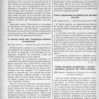 3023 - Page 3014 - Partie scientifique. L’Actualité Scientifique. Les Sociétés Savantes. Paris. Nouveau traitement des entorses, (Société cle chirurgie. — 20-0-1931.) / Le lavement baryté dans l’invagination intestinale des nourrissons, (Société de chirurgie ; 13-5-1931.) / Contusion herniaire avec éclatement du grêle, (Société de chirurgie ; 13-5-1931.) / Ulcères expérimentaux du duodénum par dérivation de la bile, (Société de chirurgie ; 20-5-1931) / Purpura rhumatoïde anaphylactique à poussées subintrantes, provoquées par l’effort musculaire, (Soc. des hôp. de Paris ; 8-5-1931.)