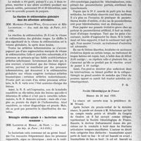 3024 - Page 3015 - Partie scientifique. L’Actualité Scientifique. Les Sociétés Savantes. Paris. Purpura rhumatoïde anaphylactique à poussées subintrantes, provoquées par l’effort musculaire, (Soc. des hôp. de Paris ; 8-5-1931.) / La réaction de sédimentation globulaire dans des affections articulaires, (Soc. méd. des hôp. de Paris ; 8-5-1931 / Méningite cérébro-spinale à « bacterium cutis commune », (Soc. méd. des hôp. de Pans ; 8-5-1931.) / Aurothérapie et pneumothorax artificiel, (Soc. méd. des hôp. de Paris ; 8-5-1931.) / Société Odontologique de France, Séance du 26 mai 1931