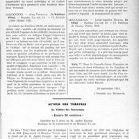 3112 - Page 3103 - Partie professionnelle, Hygiène, Assistance, Mutualité, Intérêts corporatifs, Variétés. Travaux Originaux. La page sans médecine / Autour de théâtres. Au Théâtre des Nouveautés, « Encore 50 centimes » [Jean Séjournet]